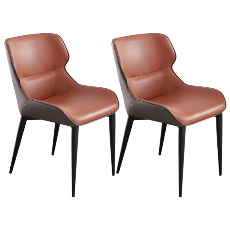 Dining Room Armless Chairs Modern Faux Leather Kitchen Chair for Home