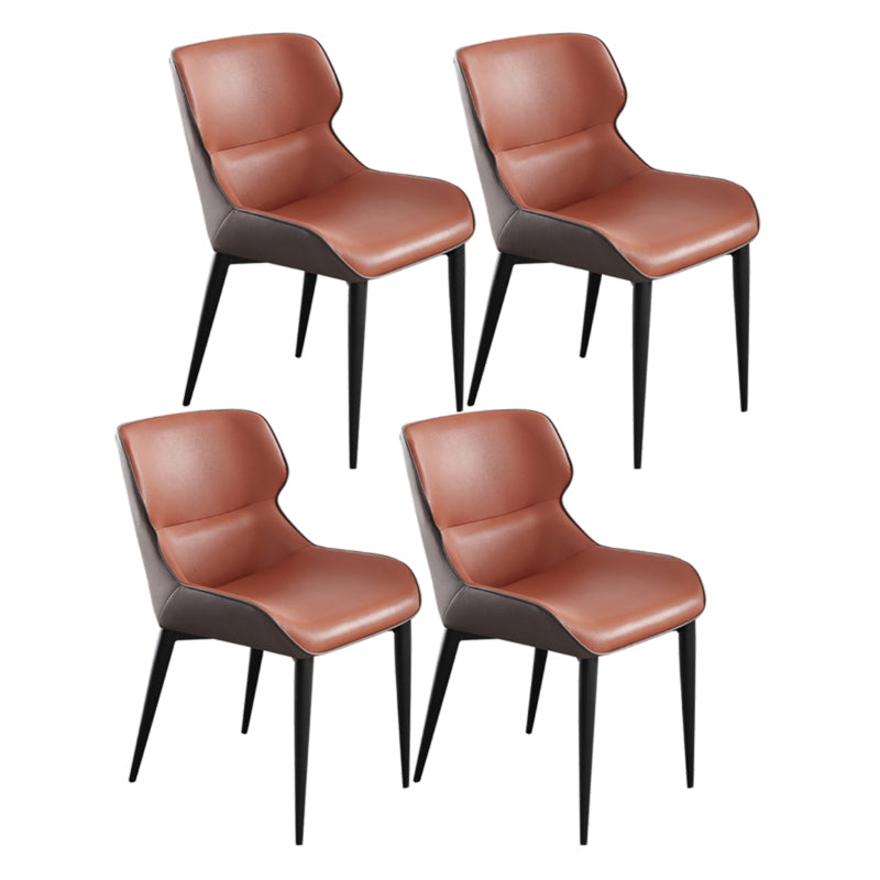 Dining Room Armless Chairs Modern Faux Leather Kitchen Chair for Home