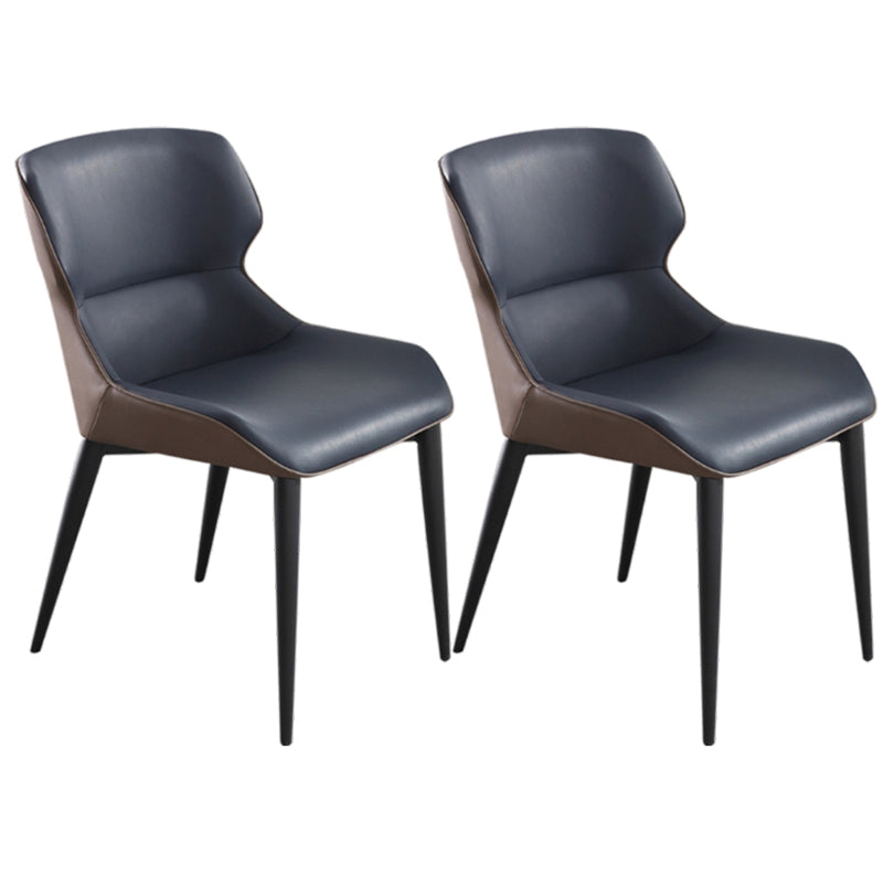 Dining Room Armless Chairs Modern Faux Leather Kitchen Chair for Home