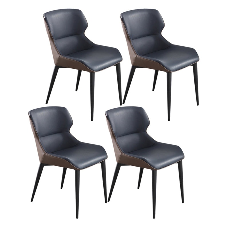 Dining Room Armless Chairs Modern Faux Leather Kitchen Chair for Home