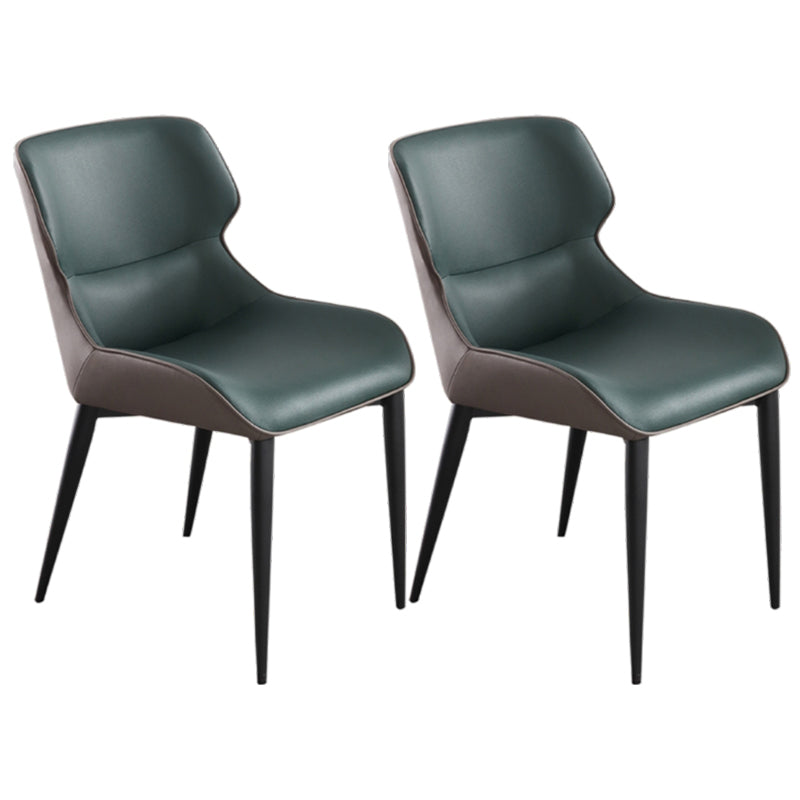 Dining Room Armless Chairs Modern Faux Leather Kitchen Chair for Home