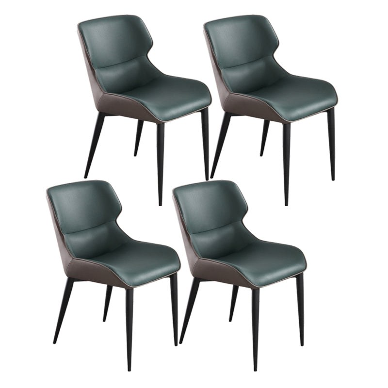 Dining Room Armless Chairs Modern Faux Leather Kitchen Chair for Home