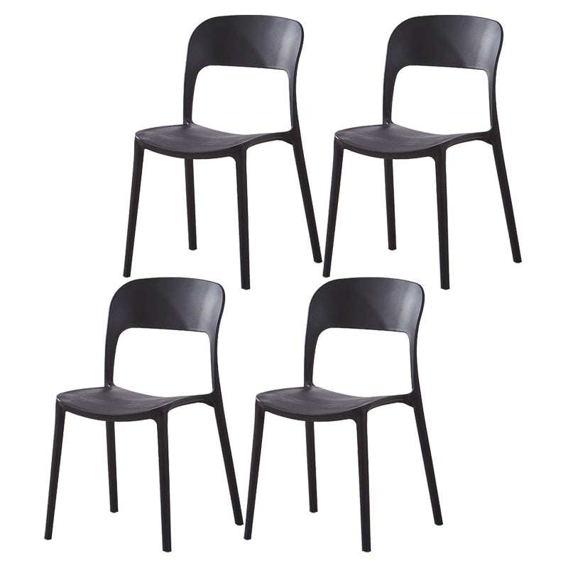 Glam Style Open Back Chair Plastic Stackable Dining Chair for Indoor