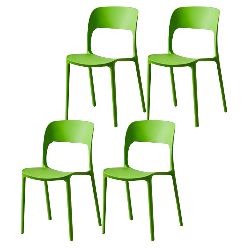 Glam Style Open Back Chair Plastic Stackable Dining Chair for Indoor