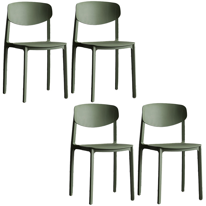 Plastic Contemporary Armless Chair Open Back Dining Kitchen Room Chair