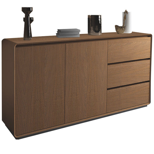 3-Drawer Engineered Wood Sideboard Modern Credenza with Stone Countertop for Living Room