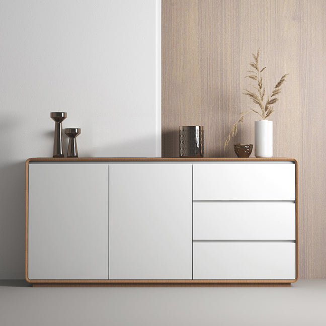 3-Drawer Engineered Wood Sideboard Modern Credenza with Stone Countertop for Living Room