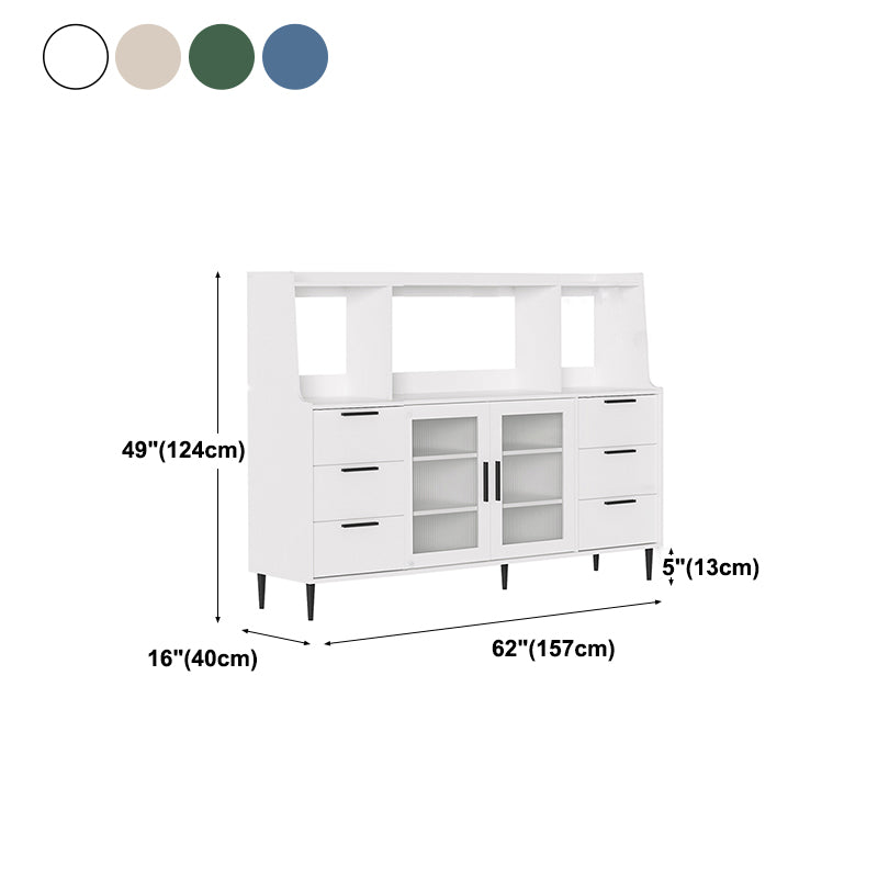 Contemporary Wood Sideboard 50-inch Height Cupboard for Living Room