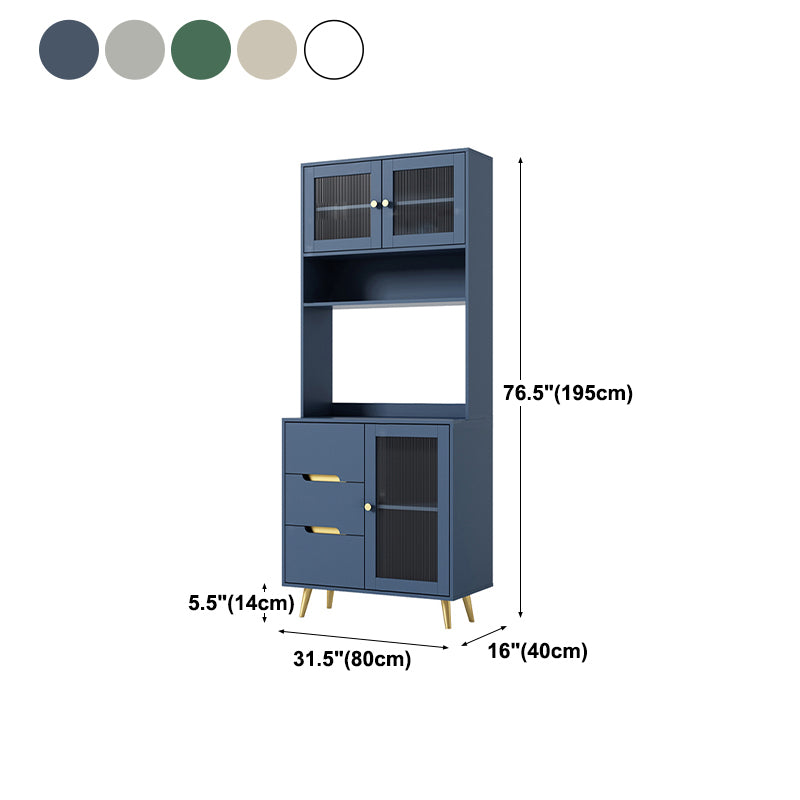 3 Drawer Sideboard Glam Style 78-inch Height Cupboard for Living Room