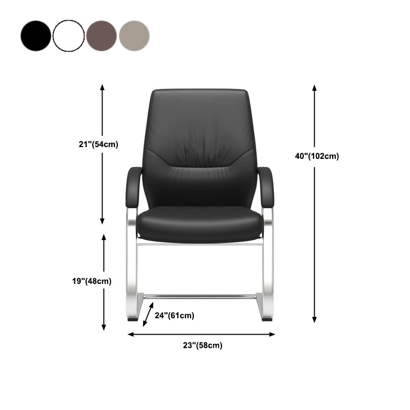 Contemporary Office Chair Lumbar Support No Distressing Fixed Arms Chair