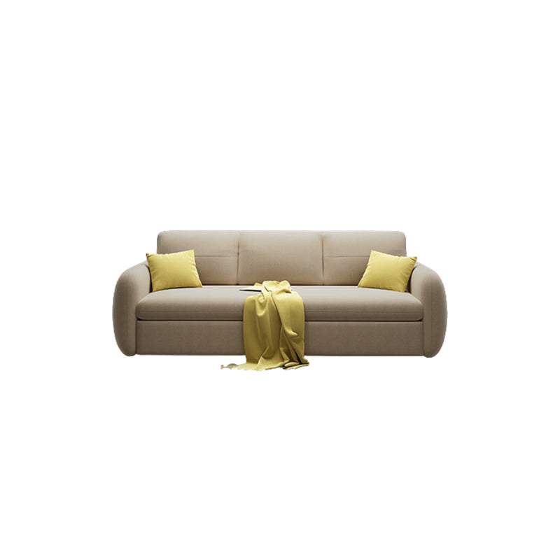 Modern Square Arm Bed Sofa Couch with Storagee with Pillows in Beig