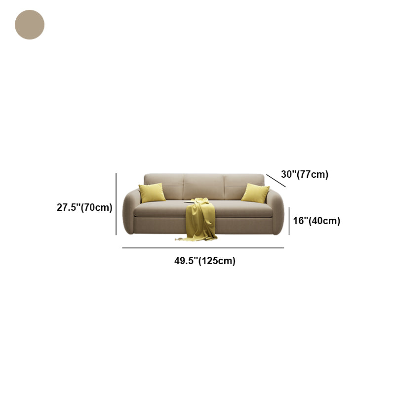 Modern Square Arm Bed Sofa Couch with Storagee with Pillows in Beig