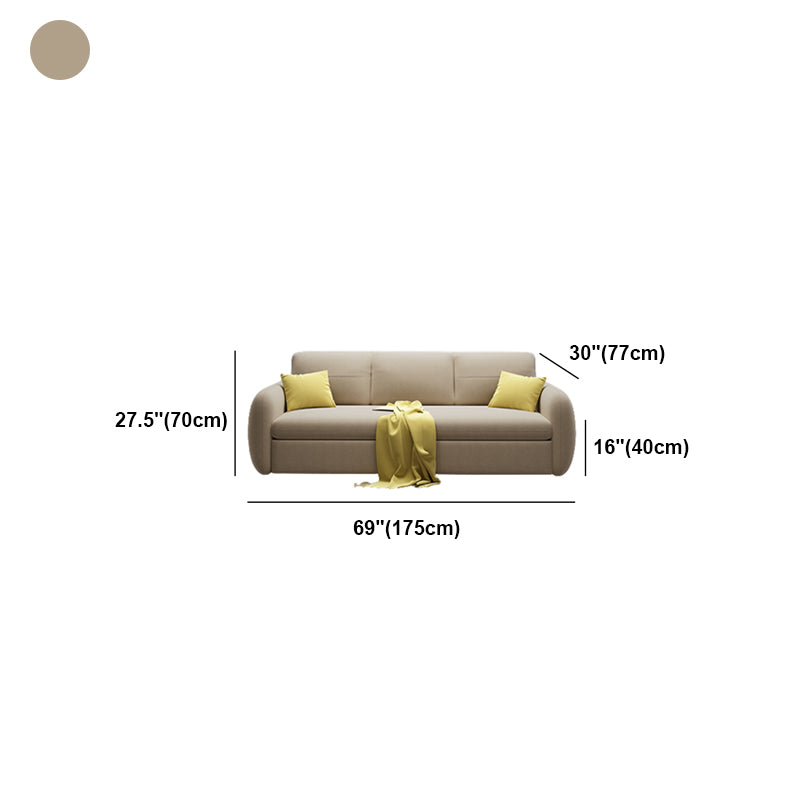 Modern Square Arm Bed Sofa Couch with Storagee with Pillows in Beig