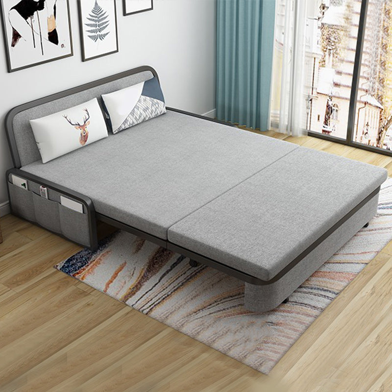 Linen Contemporary Armless Sofa Bed Foldable Convertible Sofa for Apartment,  Washable