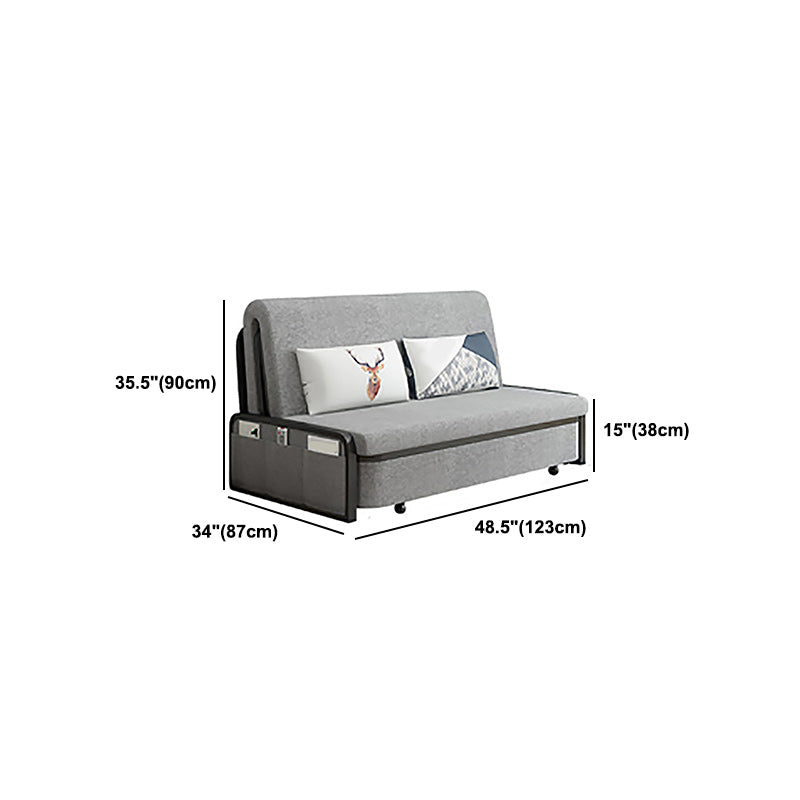 Linen Contemporary Armless Sofa Bed Foldable Convertible Sofa for Apartment,  Washable