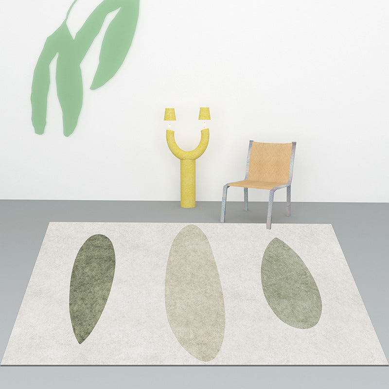 Light Green Color Piece Rug Polyester Modern Rug Washbale Rug for Drawing Room