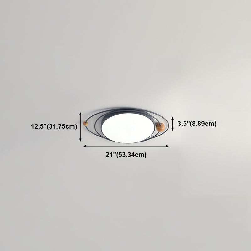 Modern Style Round Flush Mount Lamp Metal 1 Light Flush Mount Fixture