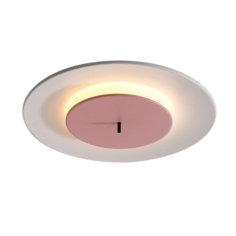 Round Metal Ceiling Light Modern Style LED Flush Mount Ceiling Lamp for Living Room