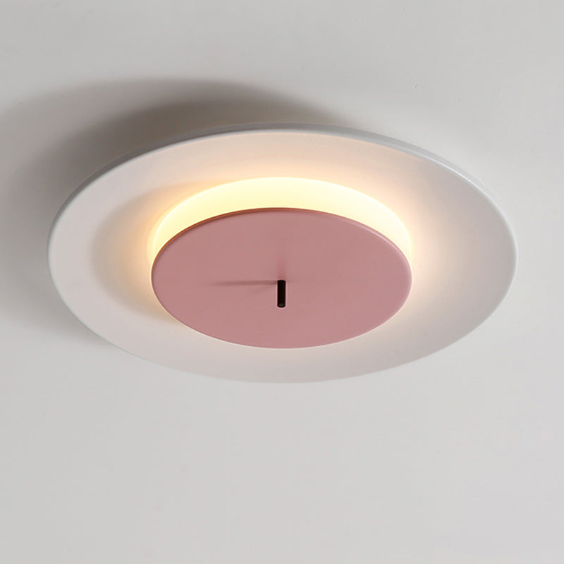 Round Metal Ceiling Light Modern Style LED Flush Mount Ceiling Lamp for Living Room