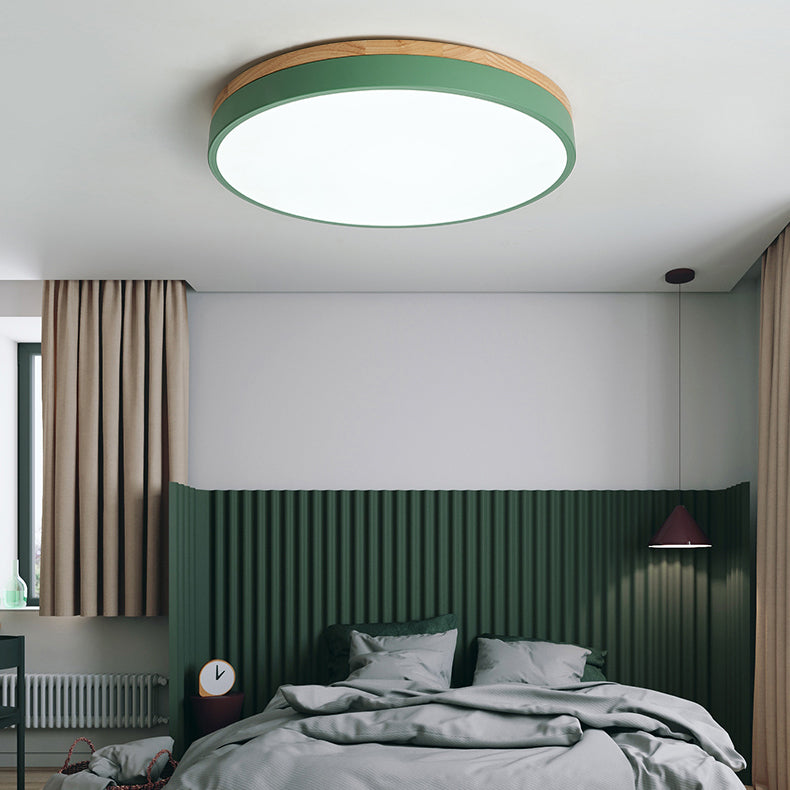 Round Modern Ceiling Light Fixture 1-Light LED Ceiling Lamp for Bedroom