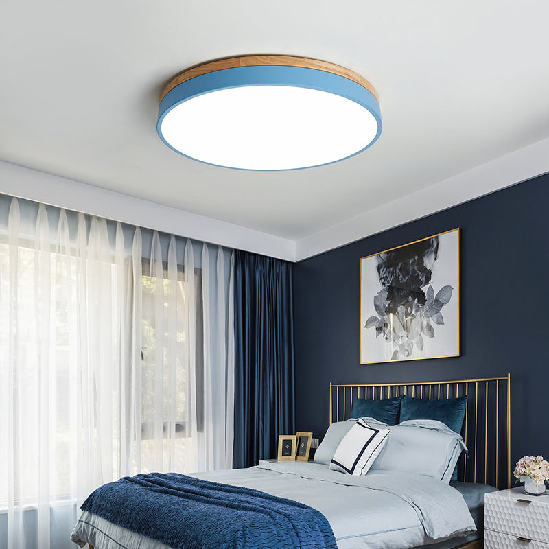 Round Modern Ceiling Light Fixture 1-Light LED Ceiling Lamp for Bedroom