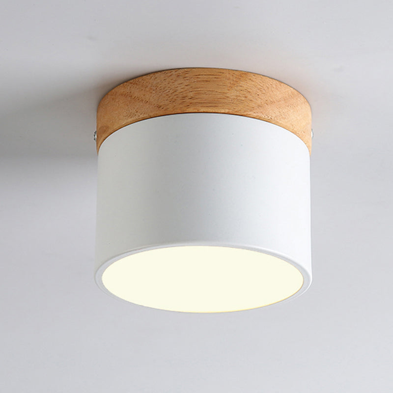 Modern Style Cylindrical Shape Ceiling Lamp Metal 1 Light Ceiling Lighting for Living Room