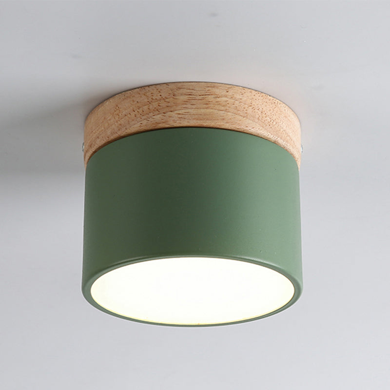 Modern Style Cylindrical Shape Ceiling Lamp Metal 1 Light Ceiling Lighting for Living Room