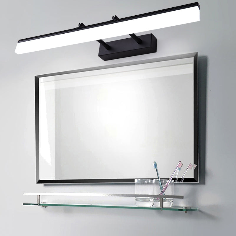 Metal Linear Wall Mount Lighting Modern 1 Light Swing Arm Mirror Wall Mount Light Fixture