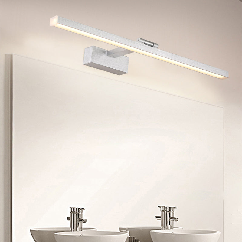 White Vanity Light Modern Minimalist Style Linear Wall Lamp for Bathroom