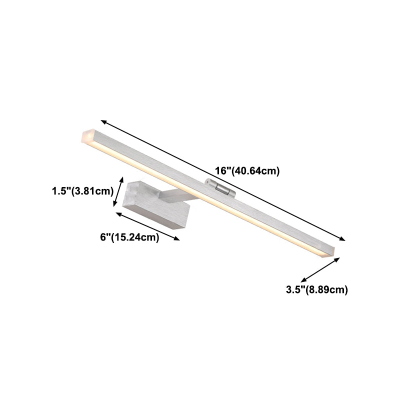 White Vanity Light Modern Minimalist Style Linear Wall Lamp for Bathroom