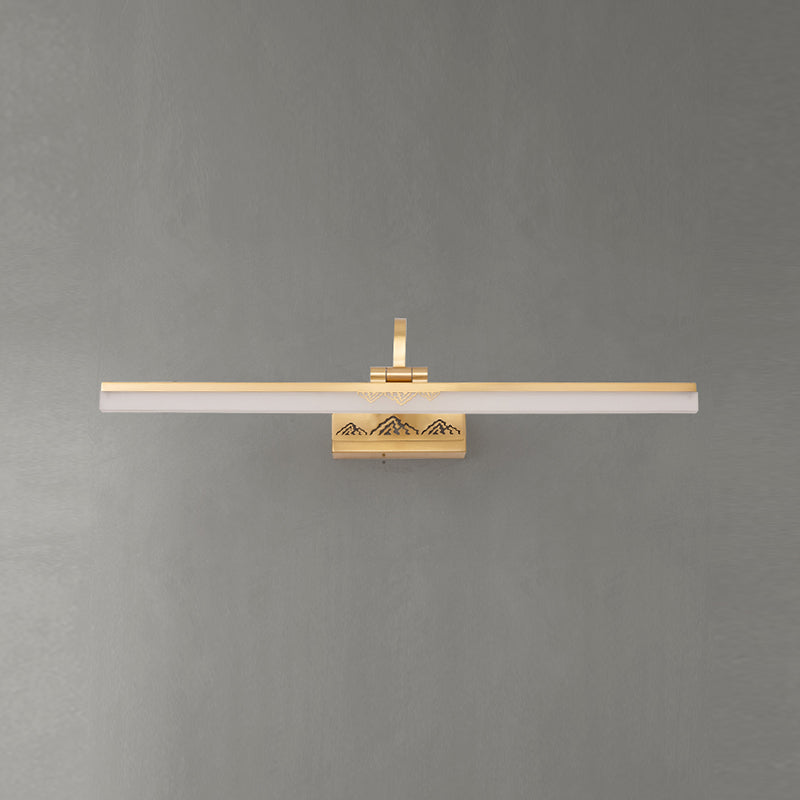 Linear Shape Wall Light Modern Style Metal 1 Light Sconce Lamp for Bathroom