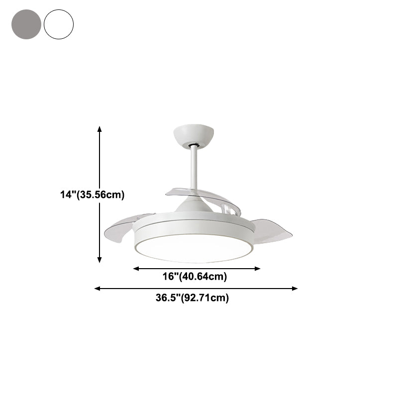 Round Shape Ceiling Fan Light Kids Style Metal Single Light LED Flush Light for Bedroom