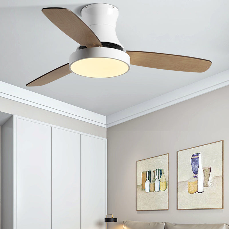 Round Shape Ceiling Fan Light Kids Style Metal 1-Light LED Ceiling Fan Lamp