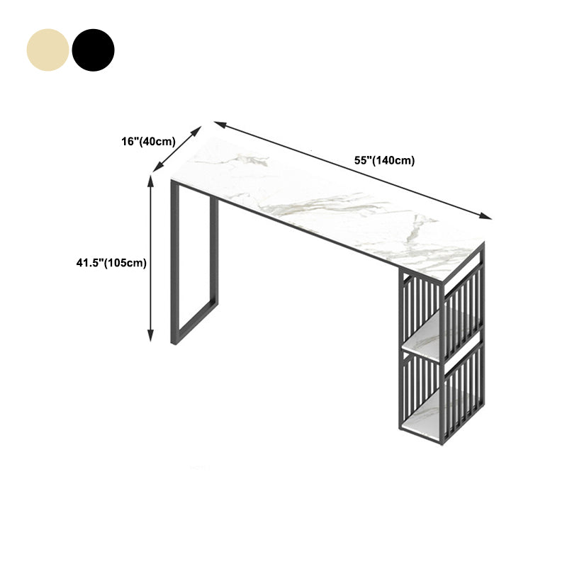 Indoor Bar Height Counter Height Table Modern Rectangle Marble Pub Table