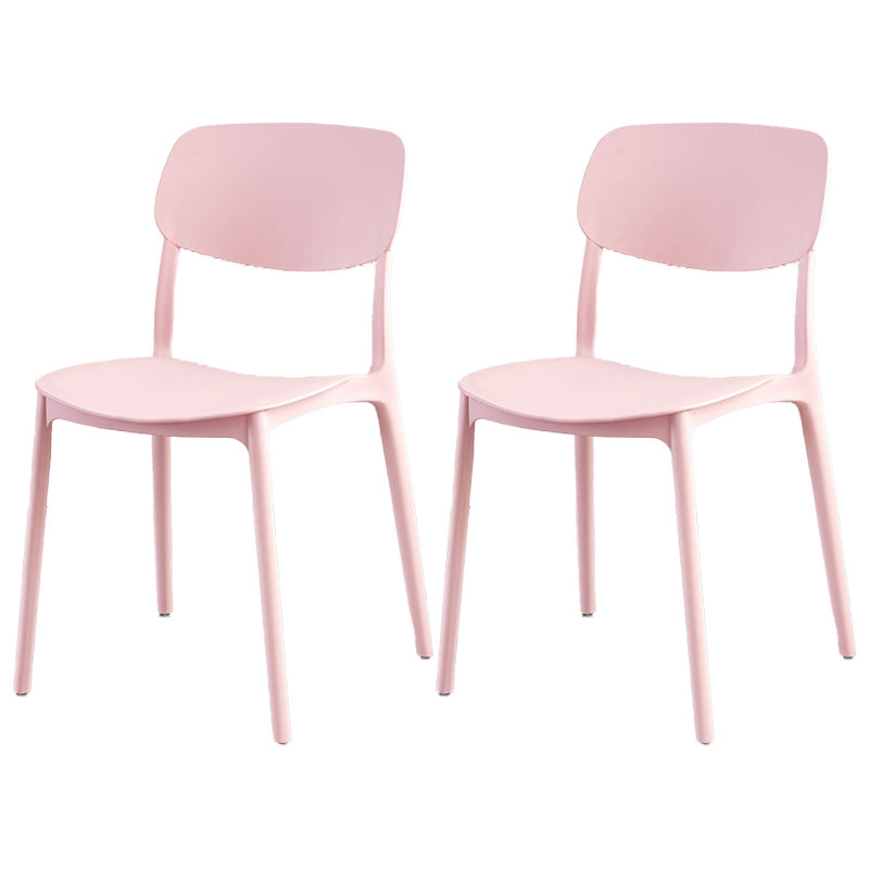 Plastic Scandinavian Armless Chair Open Back Dining Room Chair