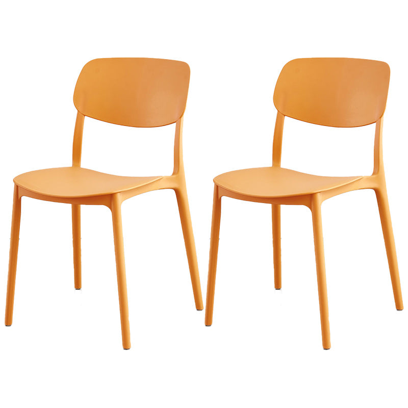 Plastic Scandinavian Armless Chair Open Back Dining Room Chair