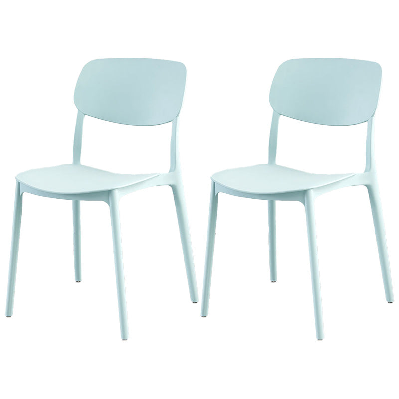 Plastic Scandinavian Armless Chair Open Back Dining Room Chair