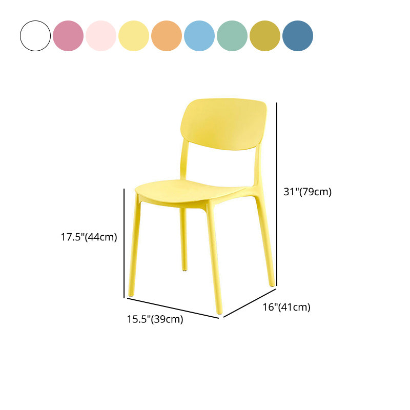 Plastic Scandinavian Armless Chair Open Back Dining Room Chair