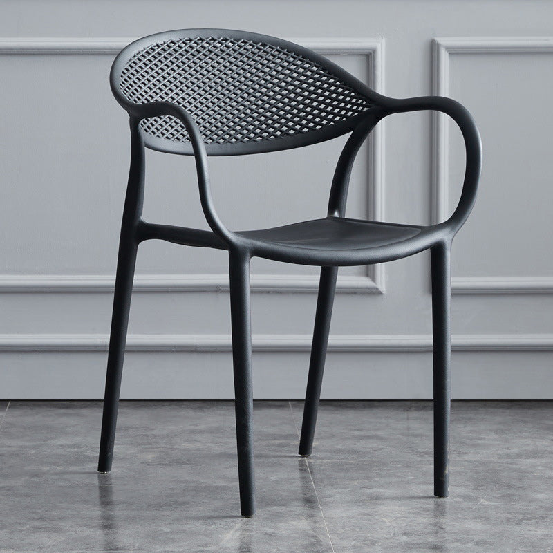 Scandinavian Plastic Arm Chair Open Back Kitchen Dining Room Chair