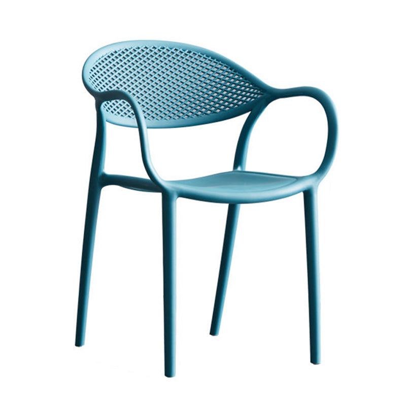 Scandinavian Plastic Arm Chair Open Back Kitchen Dining Room Chair