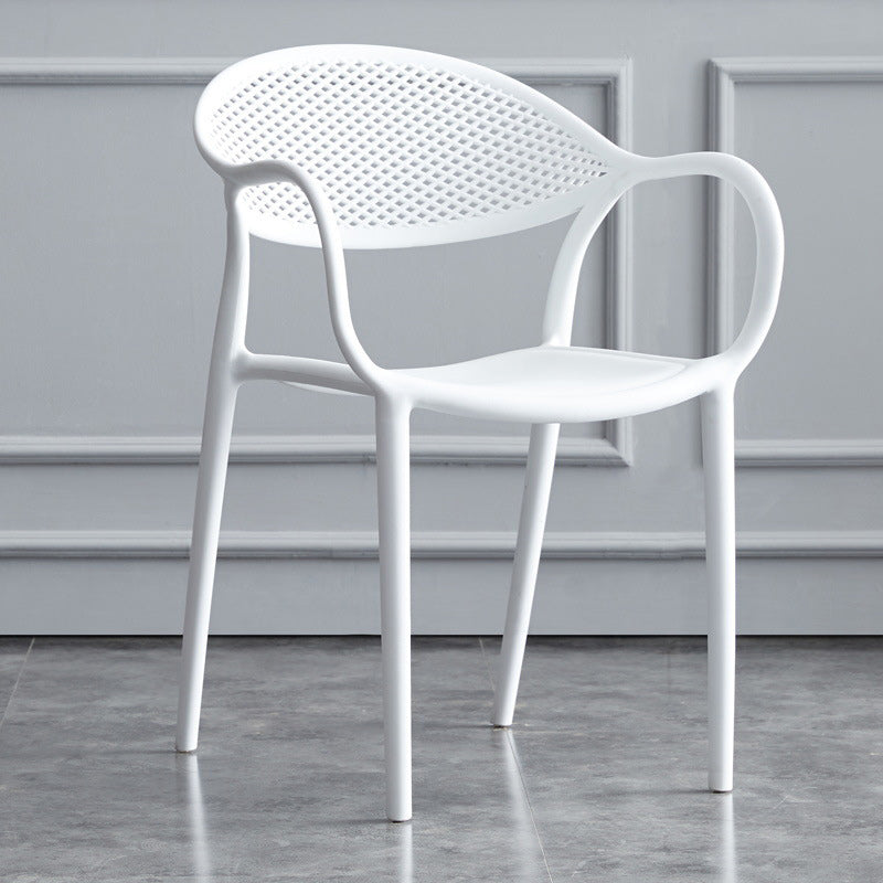 Scandinavian Plastic Arm Chair Open Back Kitchen Dining Room Chair