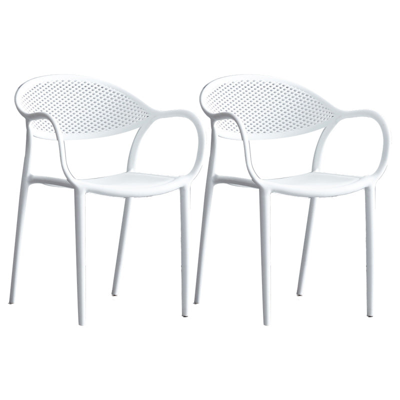 Scandinavian Plastic Arm Chair Open Back Kitchen Dining Room Chair