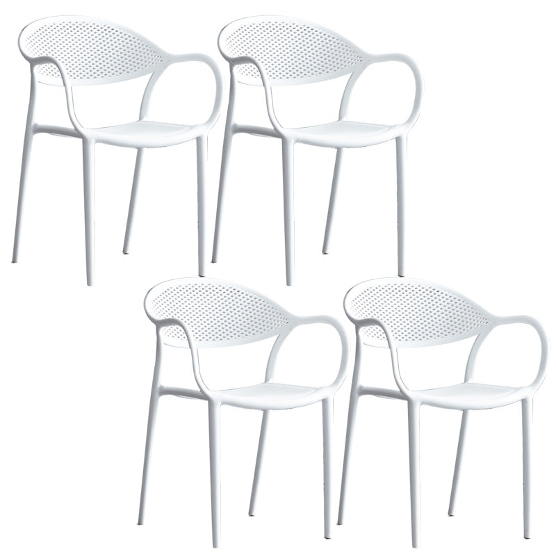 Scandinavian Plastic Arm Chair Open Back Kitchen Dining Room Chair