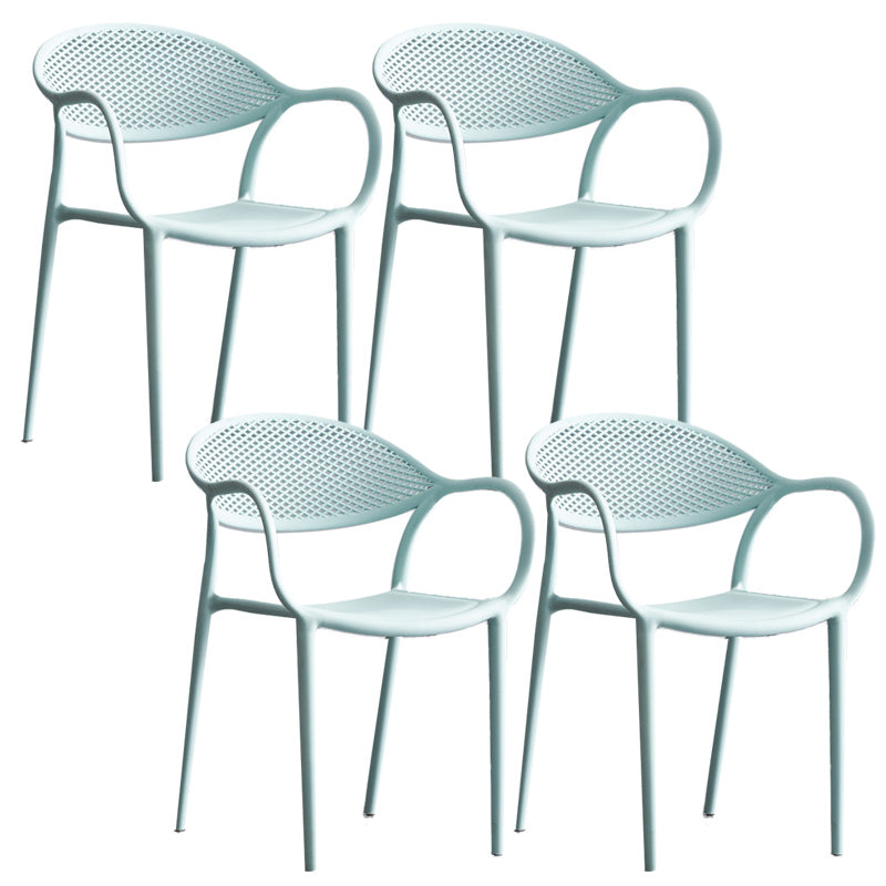 Scandinavian Plastic Arm Chair Open Back Kitchen Dining Room Chair