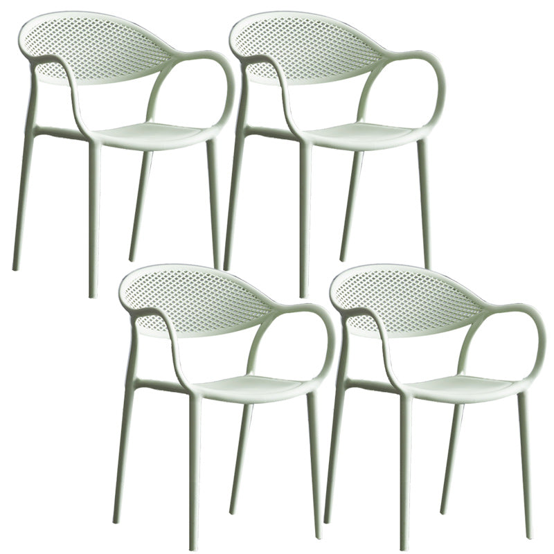 Scandinavian Plastic Arm Chair Open Back Kitchen Dining Room Chair