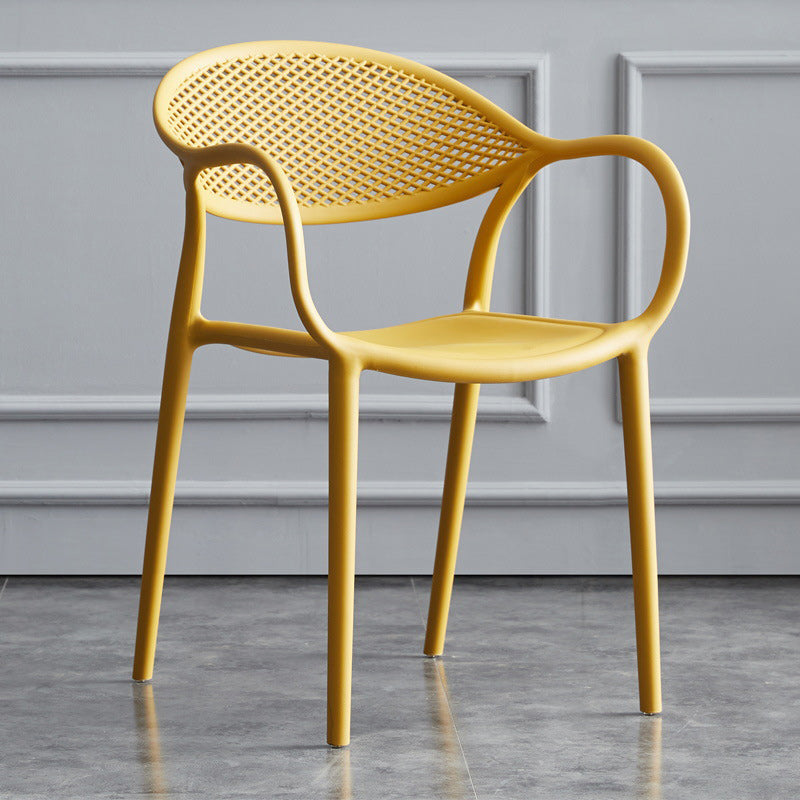 Scandinavian Plastic Arm Chair Open Back Kitchen Dining Room Chair