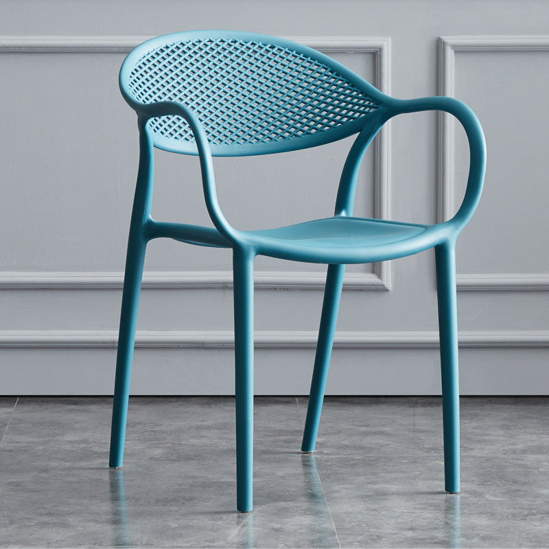 Scandinavian Plastic Arm Chair Open Back Kitchen Dining Room Chair