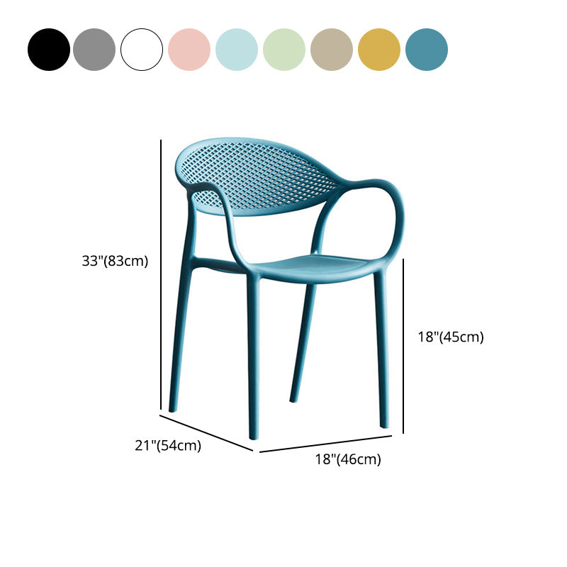 Scandinavian Plastic Arm Chair Open Back Kitchen Dining Room Chair