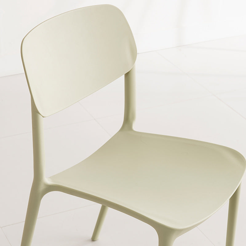 Glam Style Dining Room Chair Plastic Open Back Chair for Indoor