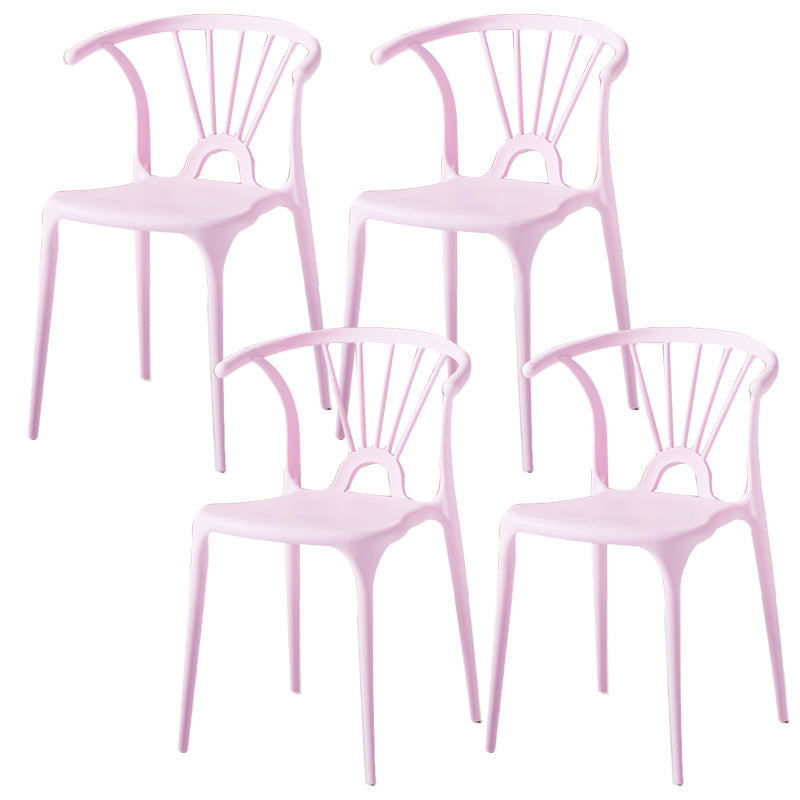 Glam Style Dining Room Chair Plastic Windsor Back Side Chair